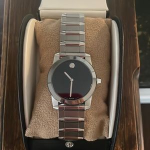 Movado stainless steel 38mm men’s watch.
